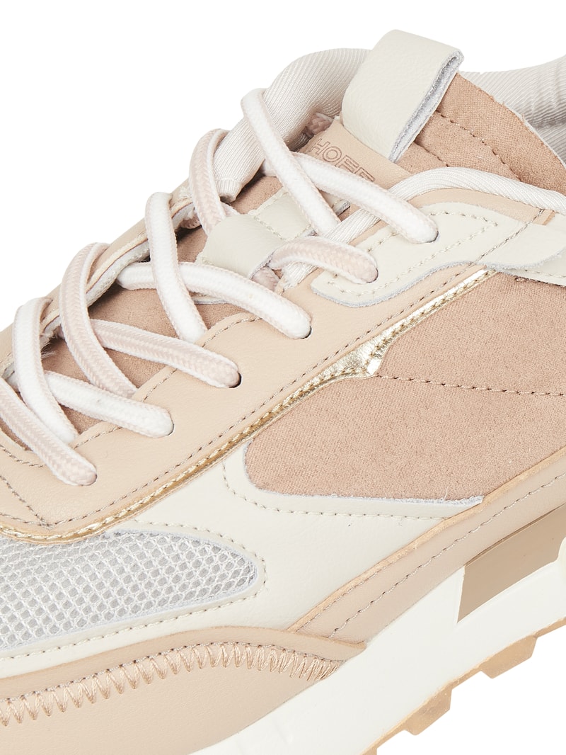 Sneaker aus Leder und Textil Modell 'Rapa Nui' in beige