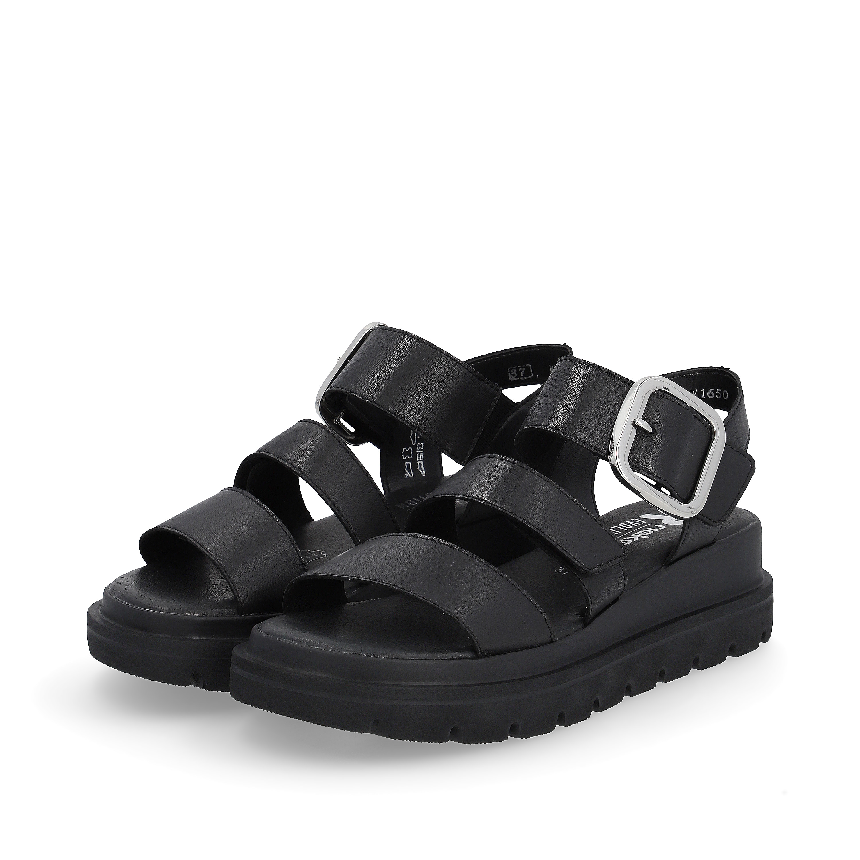 Rieker Damen Keilsandaletten midnight black