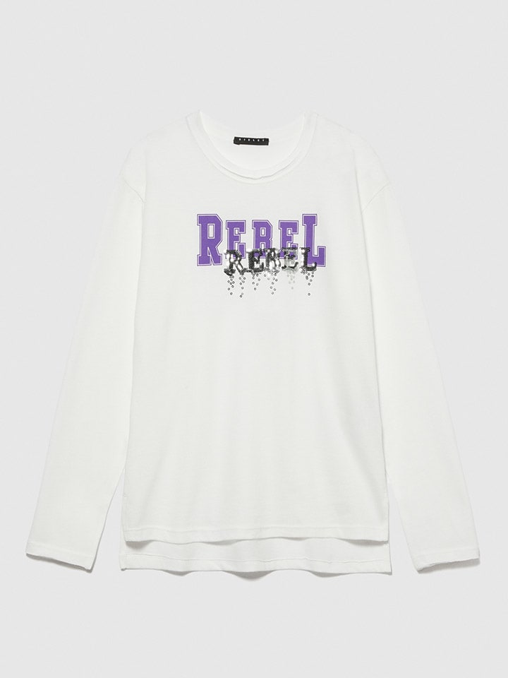 Sisley Longsleeve in Weiß/ Violett günstig kaufen
