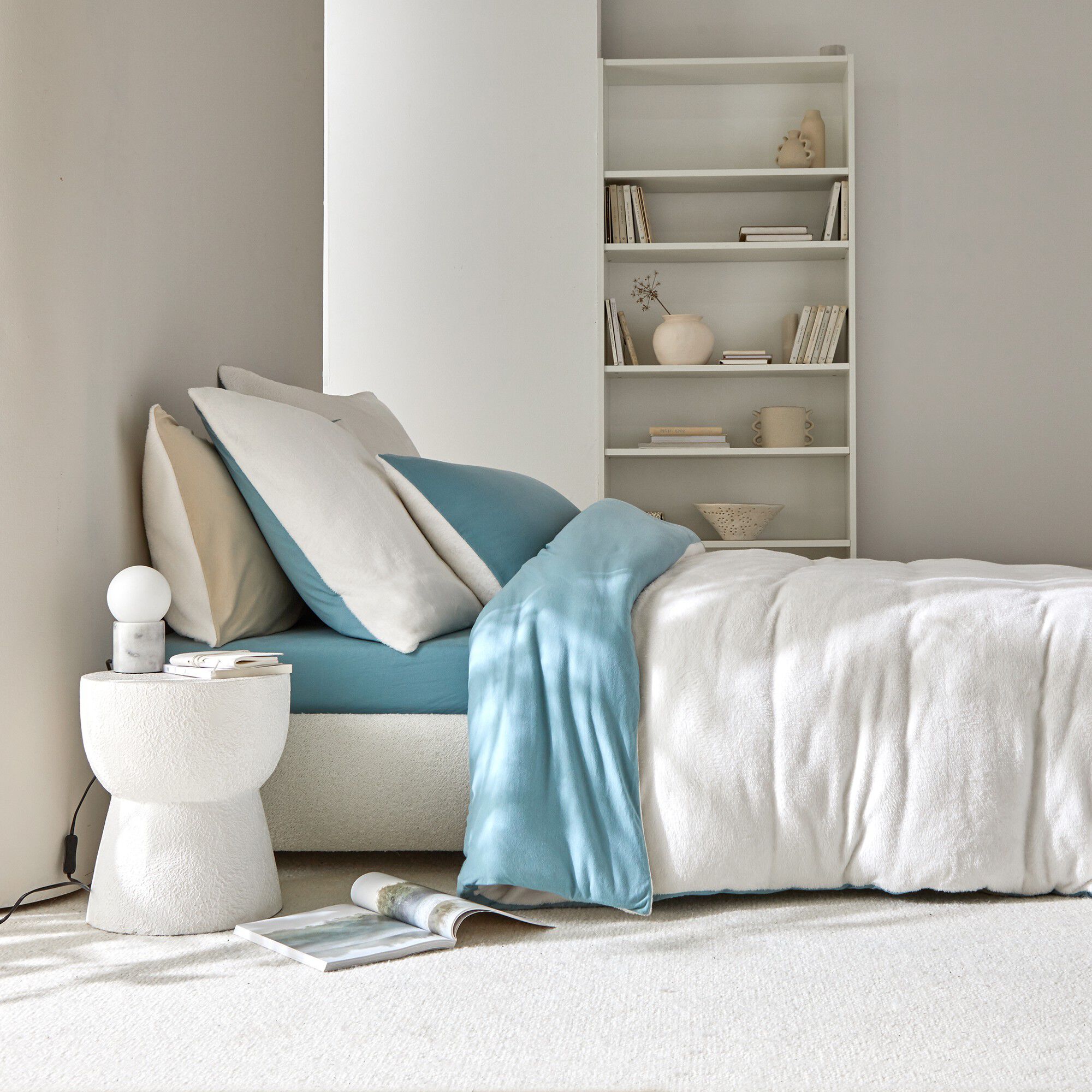 Linge de lit réversible jersey polaire toucher peluche