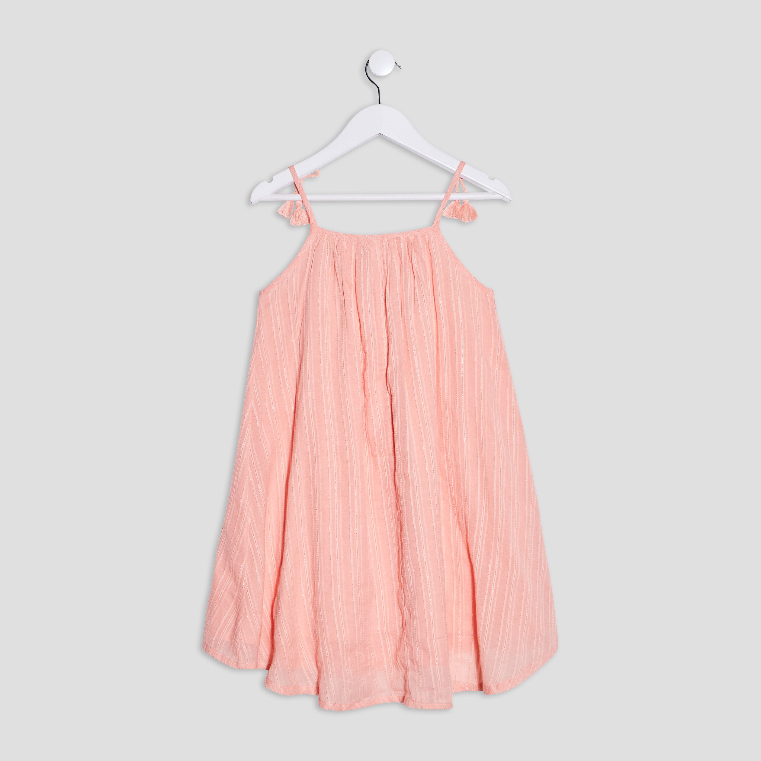 Robe évasée à bretelles rose corail fille | La Halle