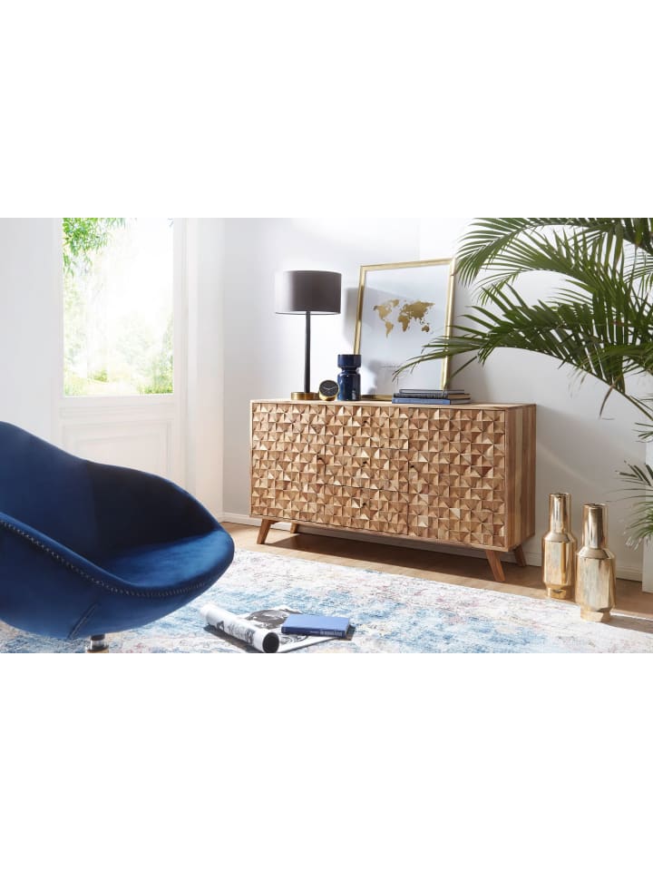 KADIMA DESIGN Sideboard REWA 140x78,5x40 cm Anrichte Massivholz Schrank günstig kaufen onesize