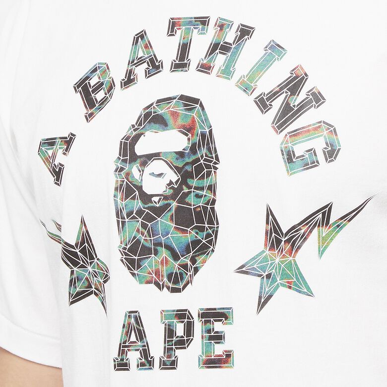 A Bathing Ape Bape Thermography Polygon College Tee M white