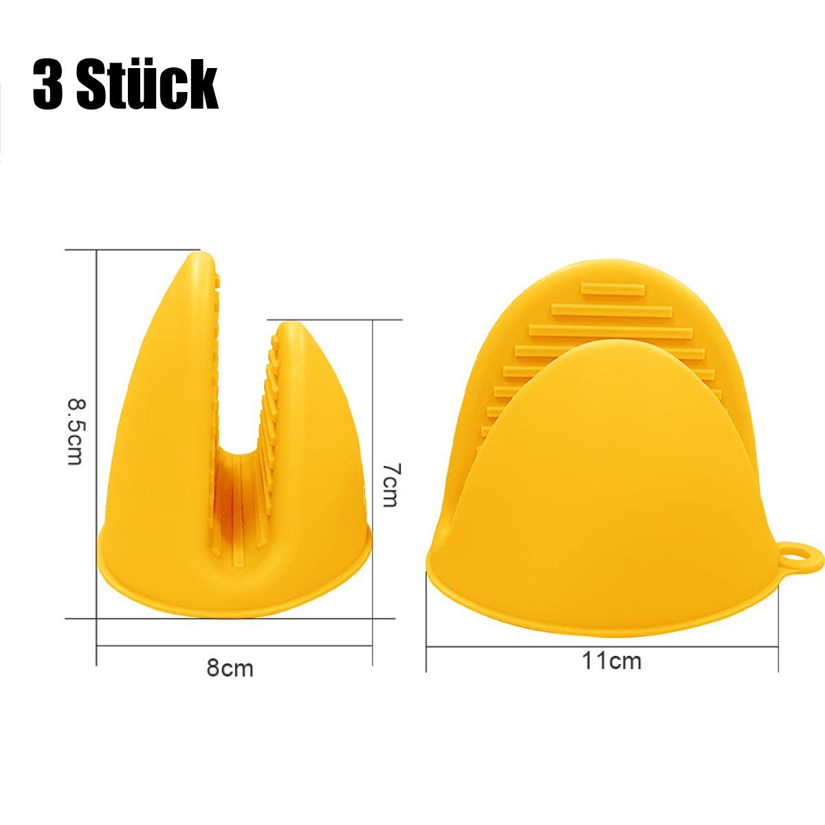 Rwoythk Topfhandschuhe 3 Paar Silikon Ofenhandschuhe Verdicken,Ofenhandschuh Anti-Rutsch