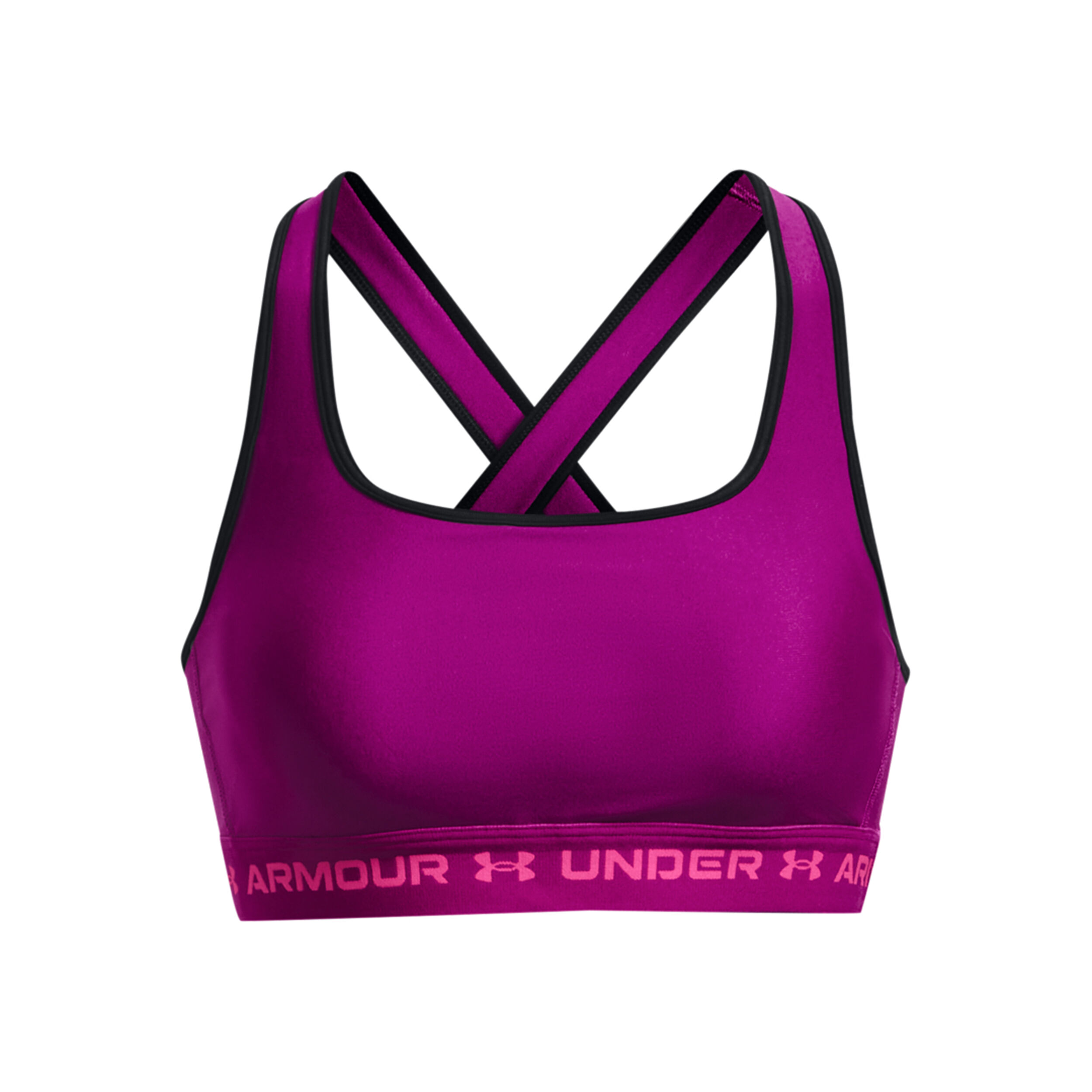 Crossback Mid Sport-BH Damen - Lila, Schwarz