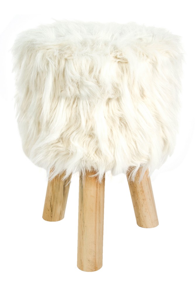 MyFlair My Flair Hocker in Felloptik braun/natur