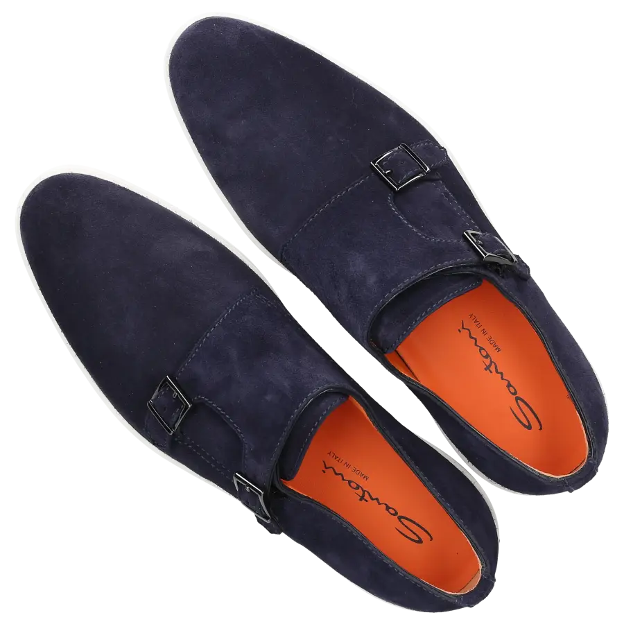 Santoni - Monk Schuhe MGAI17 Veloursleder - blau