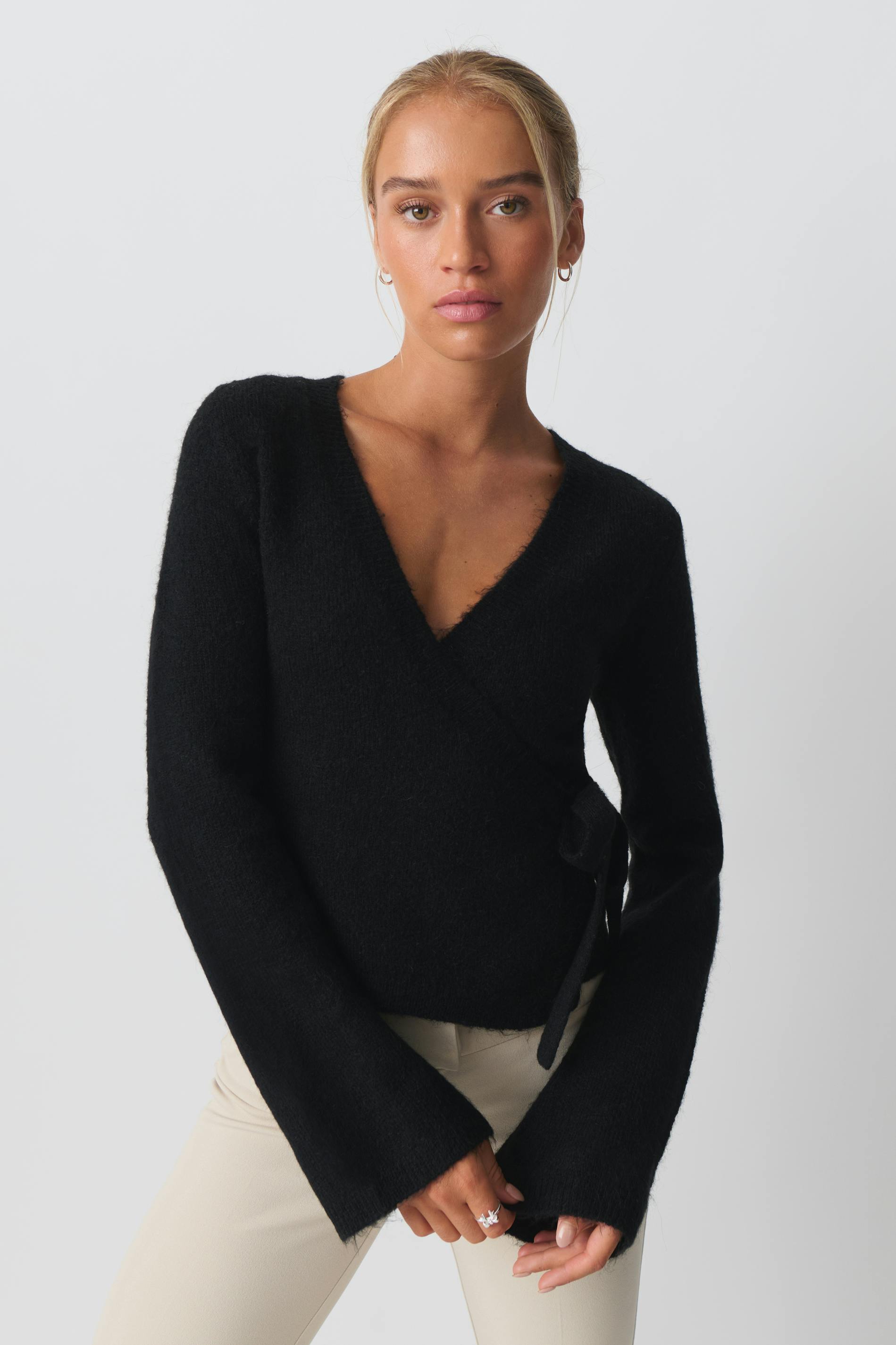 Knitted wrap cardigan
