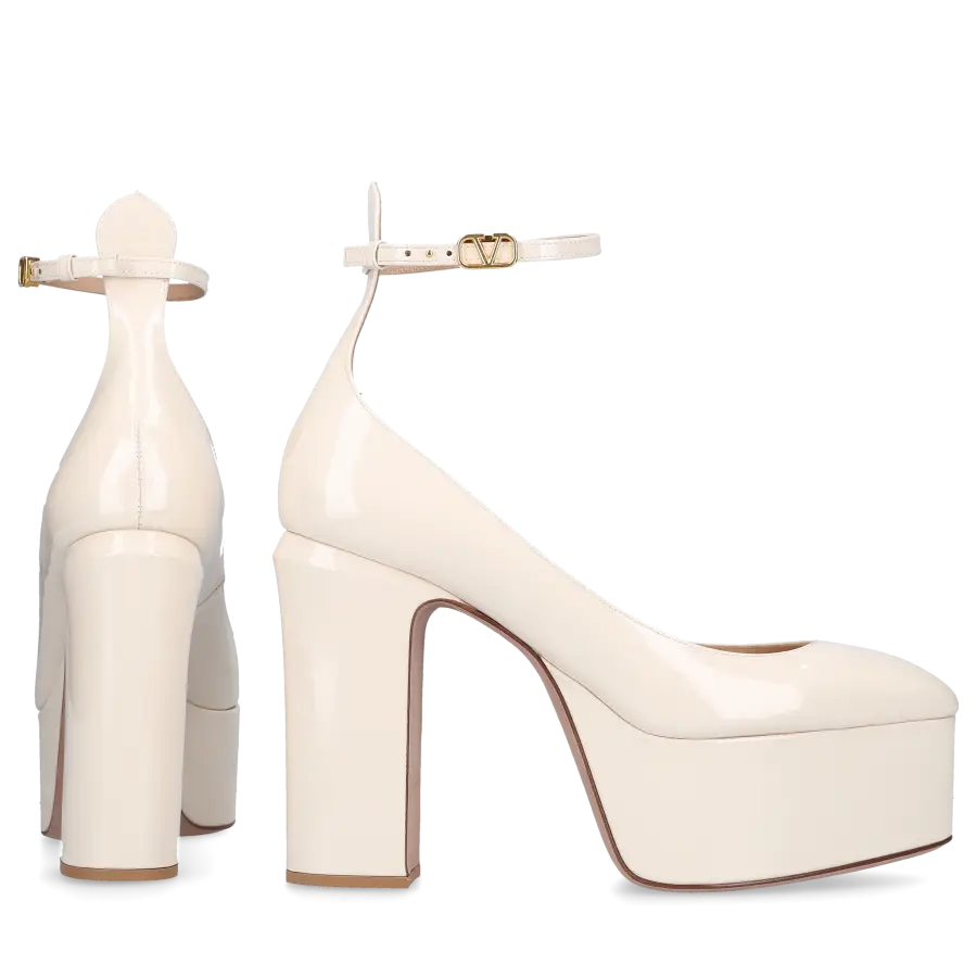 Valentino Garavani - Plateaupumps TAN-GO Lackleder - weiß