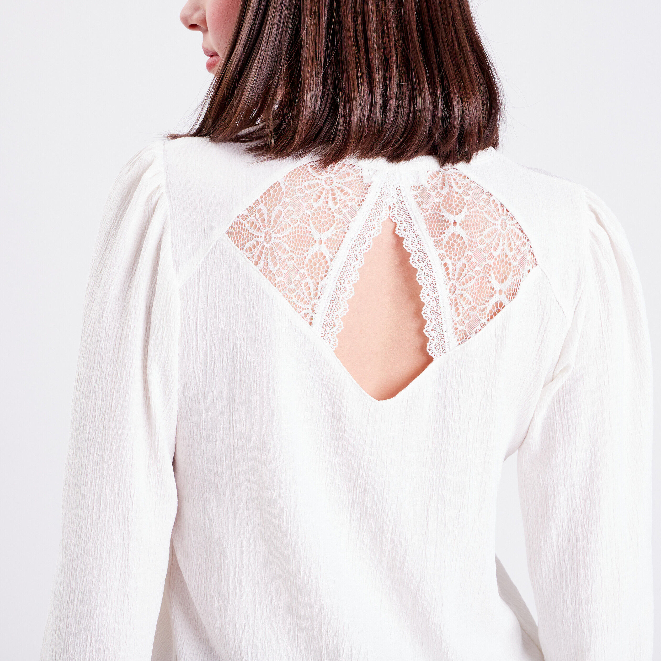 Blouse manches longues ecru femme | Cache Cache