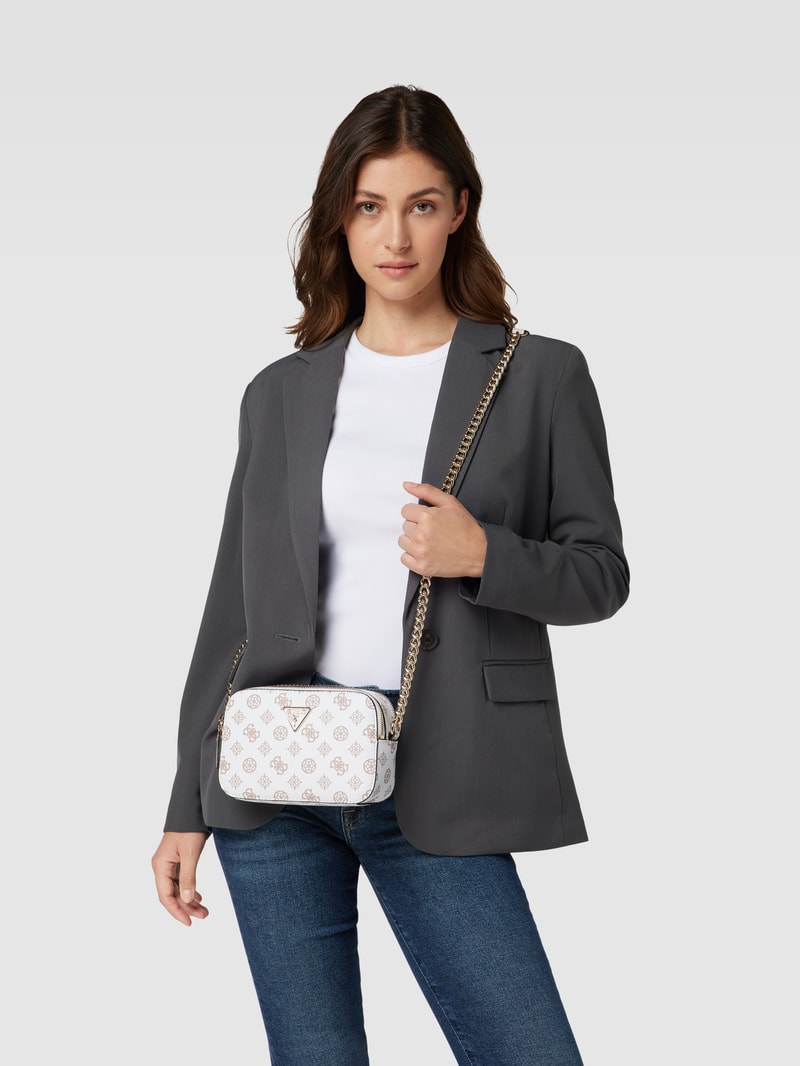 Camera Bag mit Allover-Muster Modell 'NOELLE' in weiß