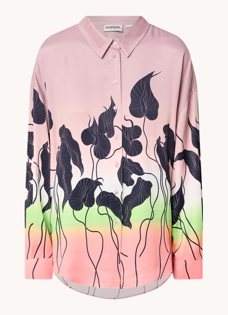 Camicetta oversize Essentiel Antwerp Gava con stampa a foglie