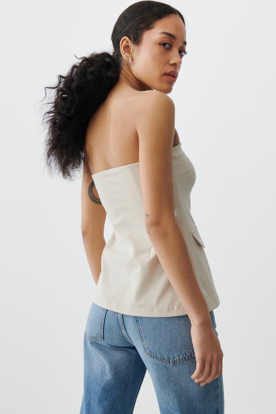 Tailored jersey bandeau