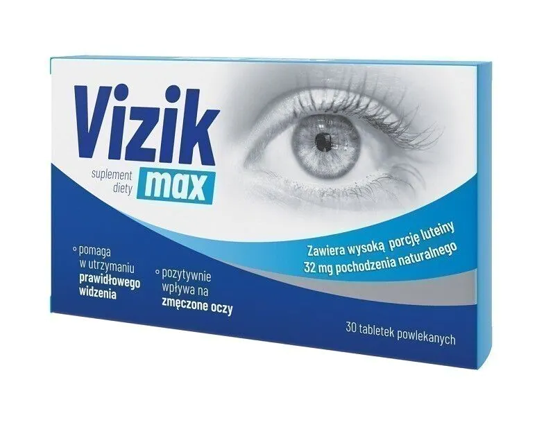 Vizik Max, maisto papildas su regėjimą palaikančiais ingredientais, tabletės