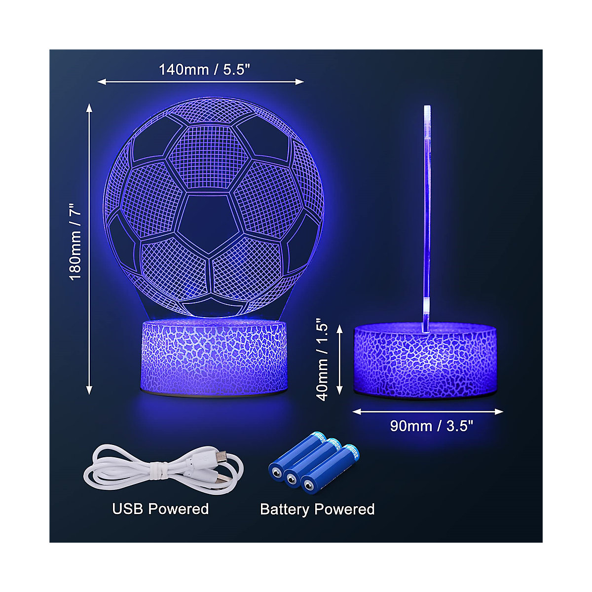 Nachtlichter Fußball Lampe mit 16 Farben Nachtlichter für Kinder