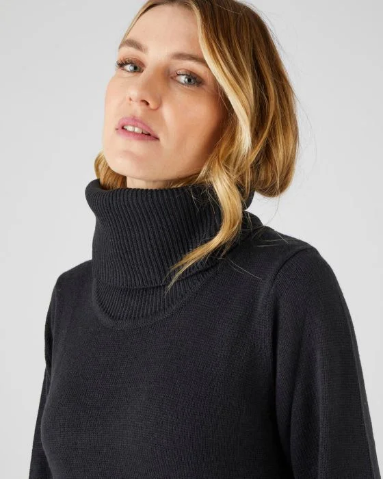 Pull col boule manches longues