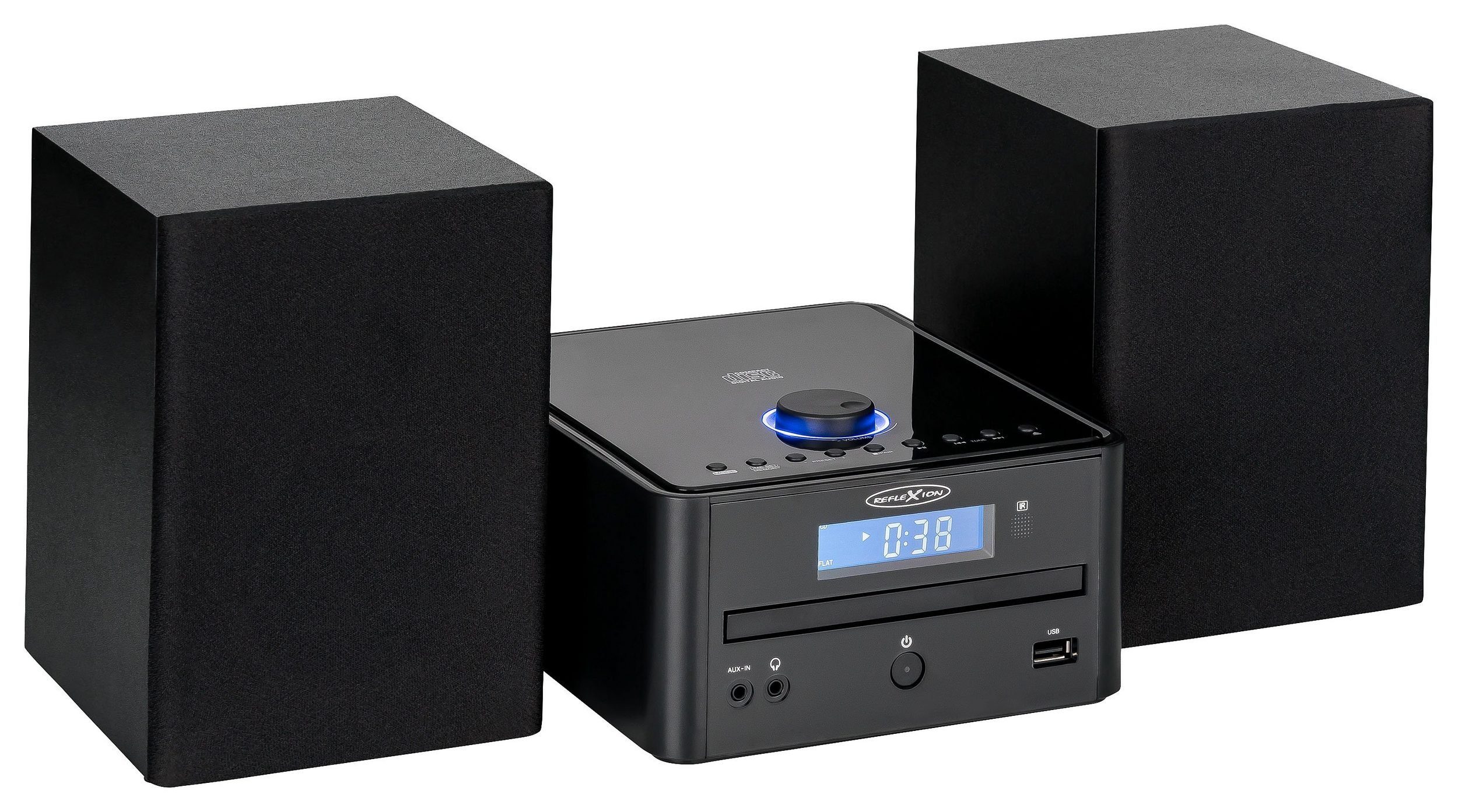 Reflexion HIF79FM Microanlage (UKW, USB, MP3/CD, und Bluetooth, 32,00 W, Alarm, Uhr, Sleep-Funktion)