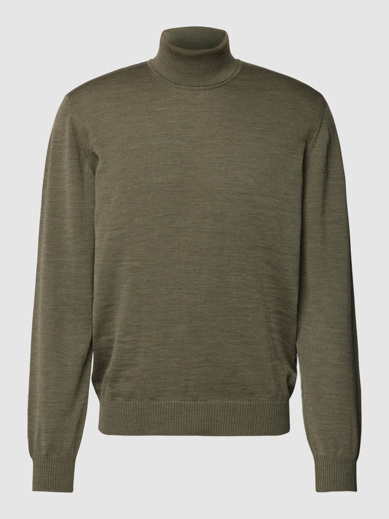Rollkragenpullover aus Wolle Modell 'ROLLI' in grün