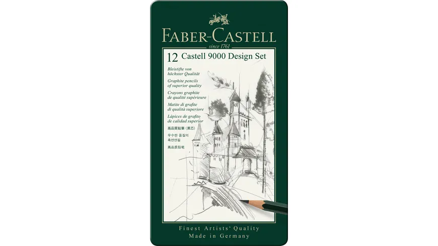 FABER-CASTELL Bleistift Castell 9000 12er Design-Set