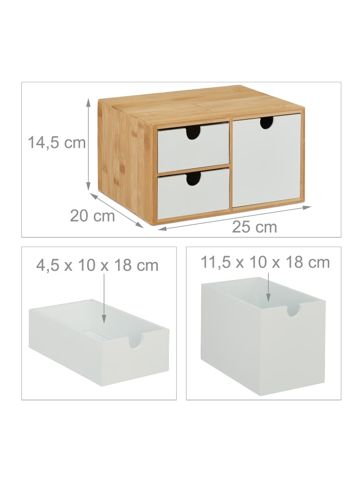 relaxdays Schubladenbox in Natur/ Weiß günstig kaufen onesize