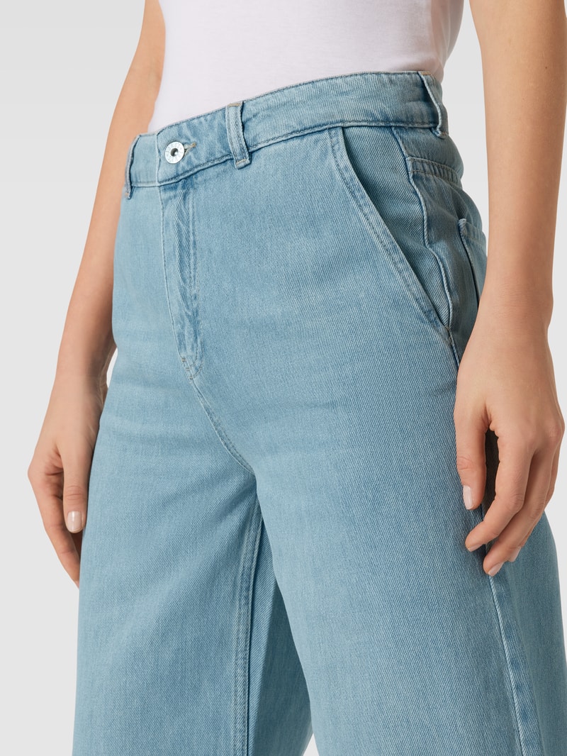 Straight Fit Jeans mit Eingrifftaschen in jeans