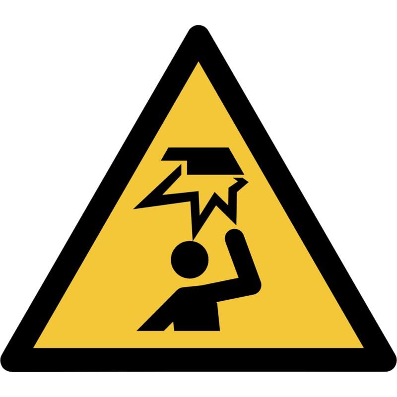 Djois Warnschild Warnung vor niedrig hängenden Hindernissen im Kopfbereich Klebstoff, einschraubbar PP (Polypropylen) 30 (B) x 0,14 (H) cm 3 Stück