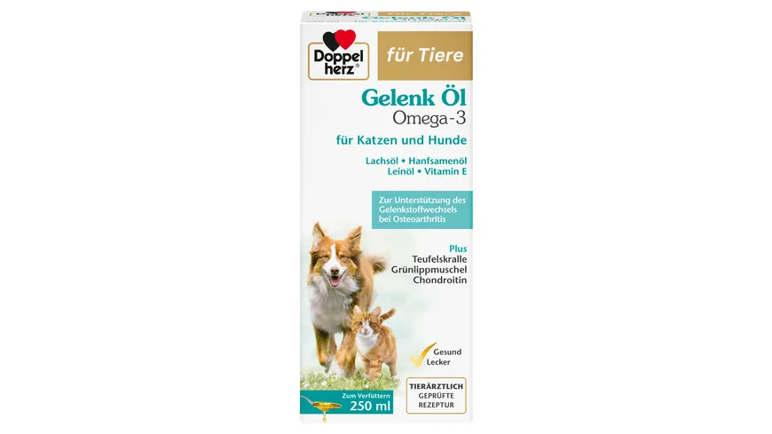 Doppelherz für Tiere Gelenk Öl Omega-3 für Katzen und Hunde 250 ml
