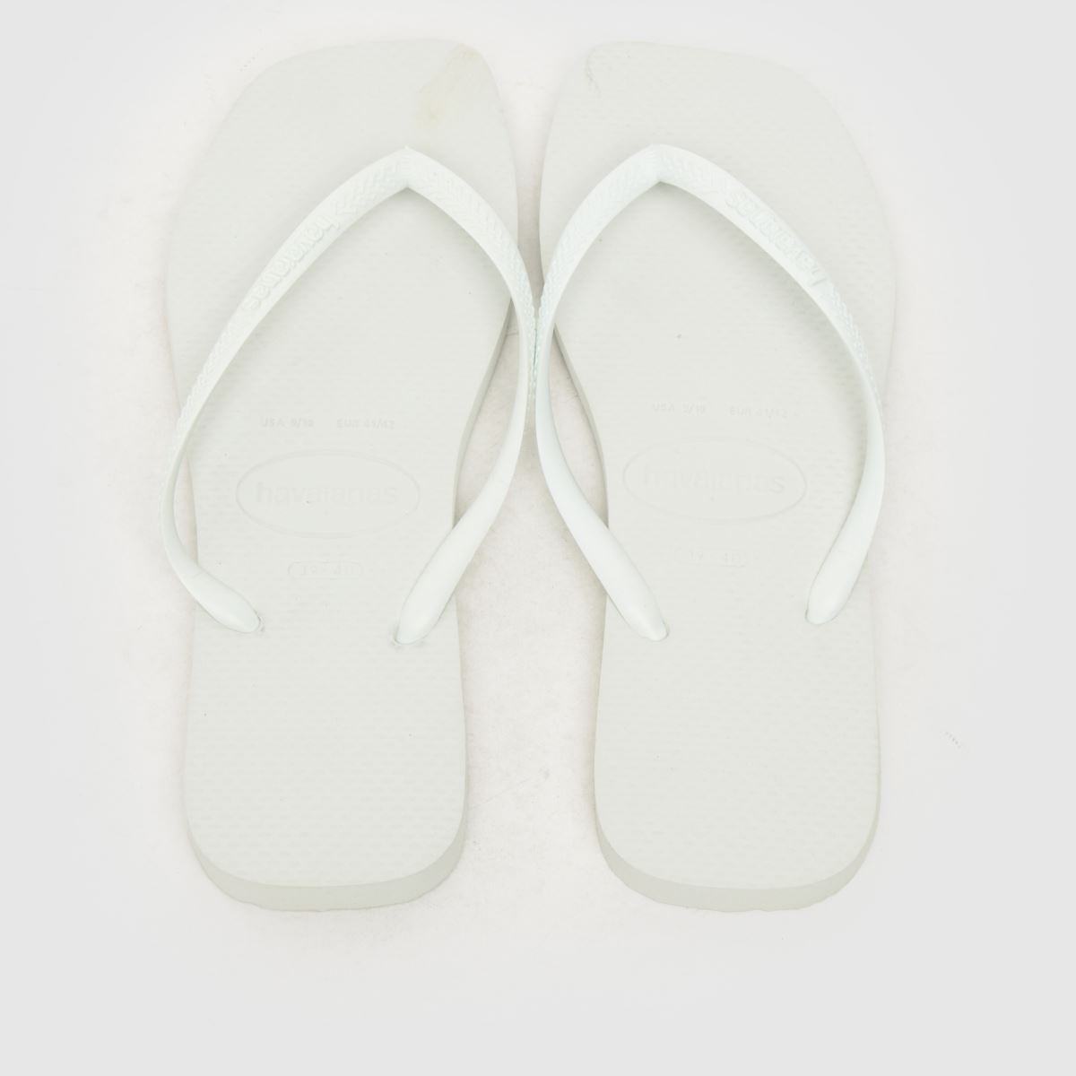 Havaianas vékony, szögletes szandálok fehér színben