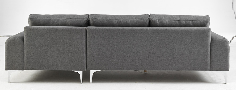 Happy Home Modern Ecksofa mit gepolsterte Kissen grau