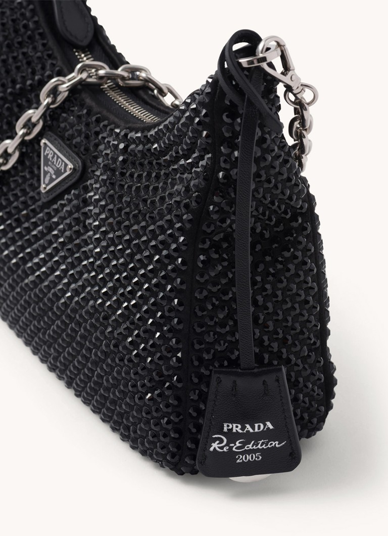 Prada Re-Edition 2005 olkalaukku strassikivillä