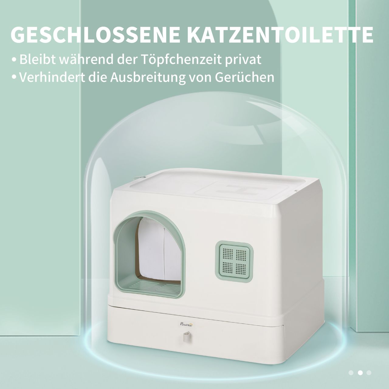 PawHut Katzenklo, Katzentoilette mit Schaufel, Schublade, Deodorant für Katzen