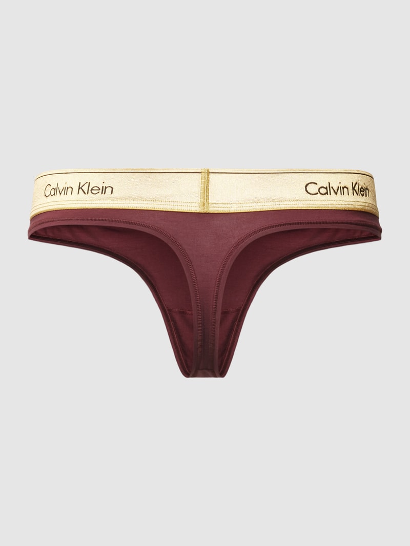 String mit elastischem Label-Bund Modell 'HOLIDAY' in bordeaux rot