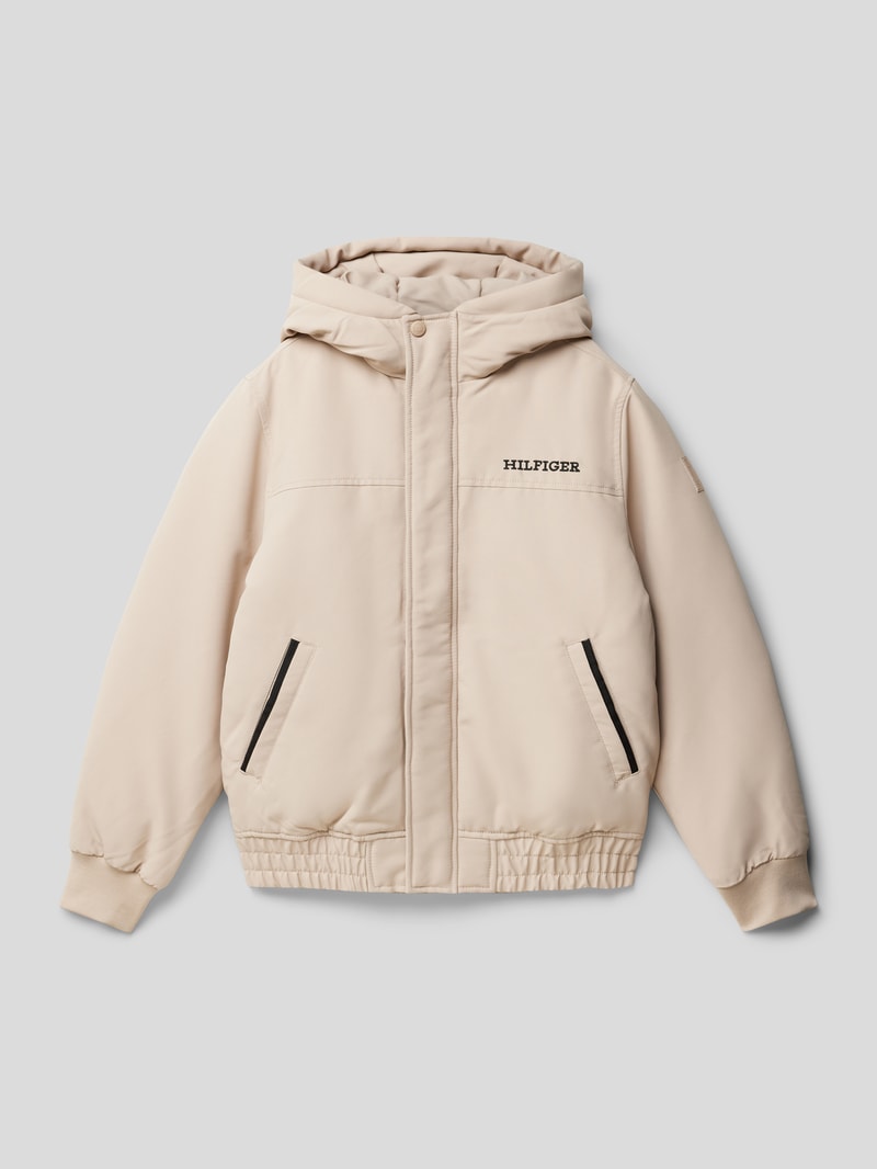 Jacke mit Label-Stitching Modell 'TECH' in stein