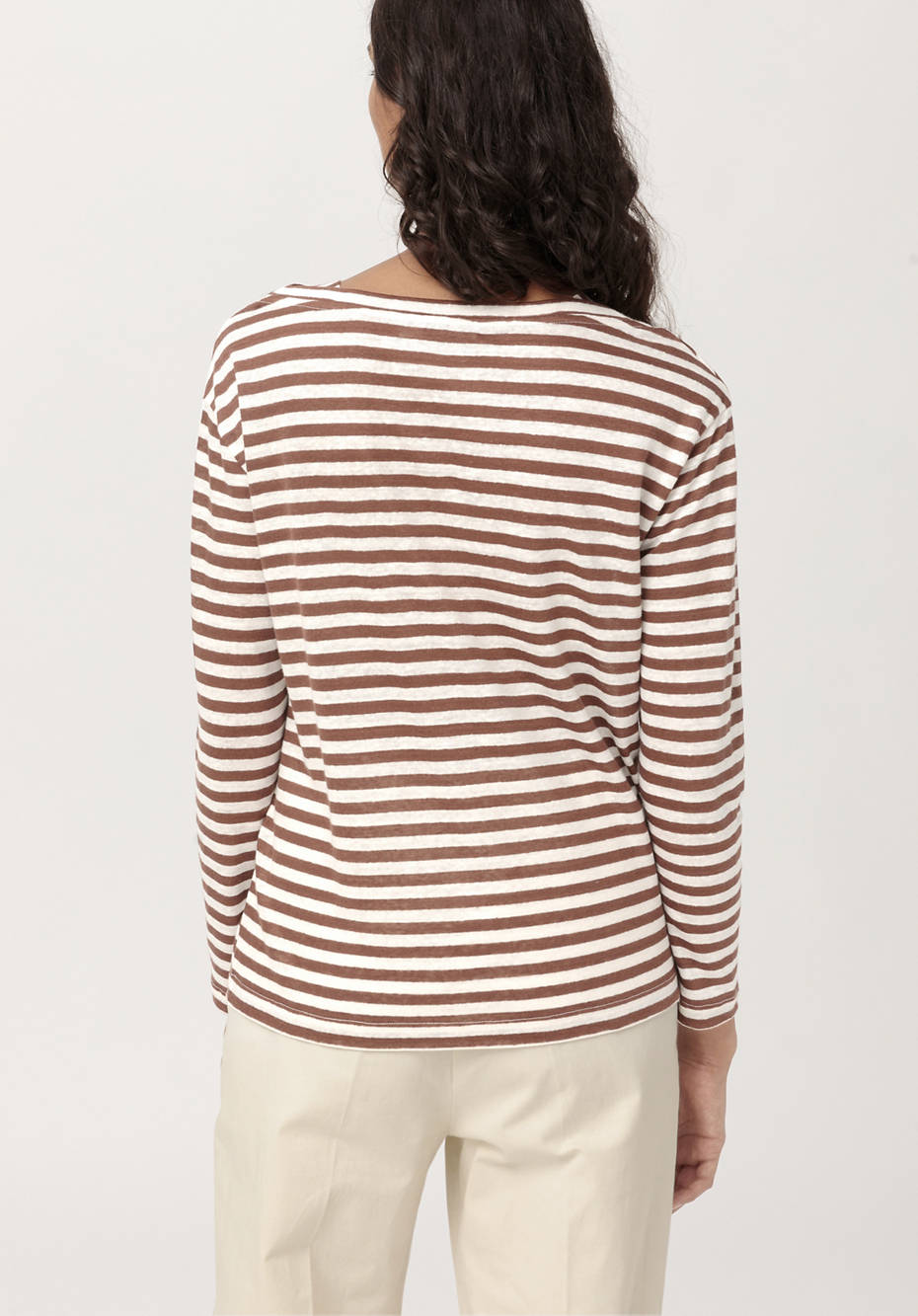 Ringel-Langarmshirt aus reinem Leinen