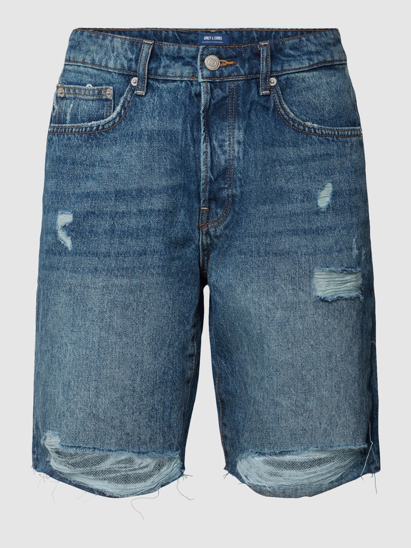 Jeansshorts im Destroyed-Look Modell 'EDGE' in jeans