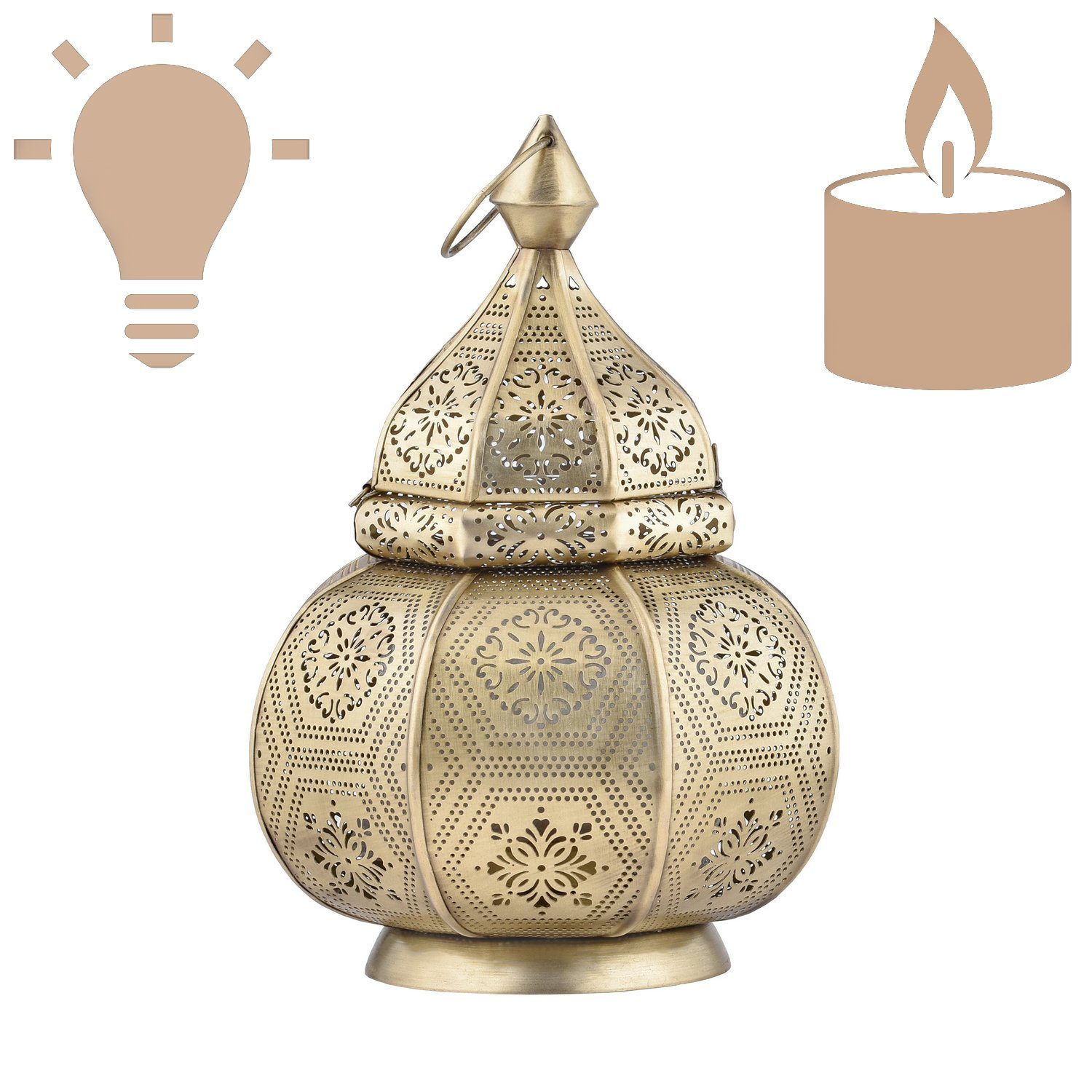 Marrakesch Orient & Mediterran Interior Windlicht Tischlampe Laterne Mahana, Leuchte, Windlicht, Deko (1 St), Handarbeit