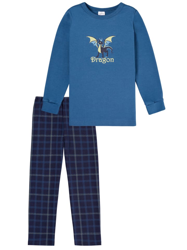 Schiesser Schlafanzug Boys World 2 in Blau günstig kaufen