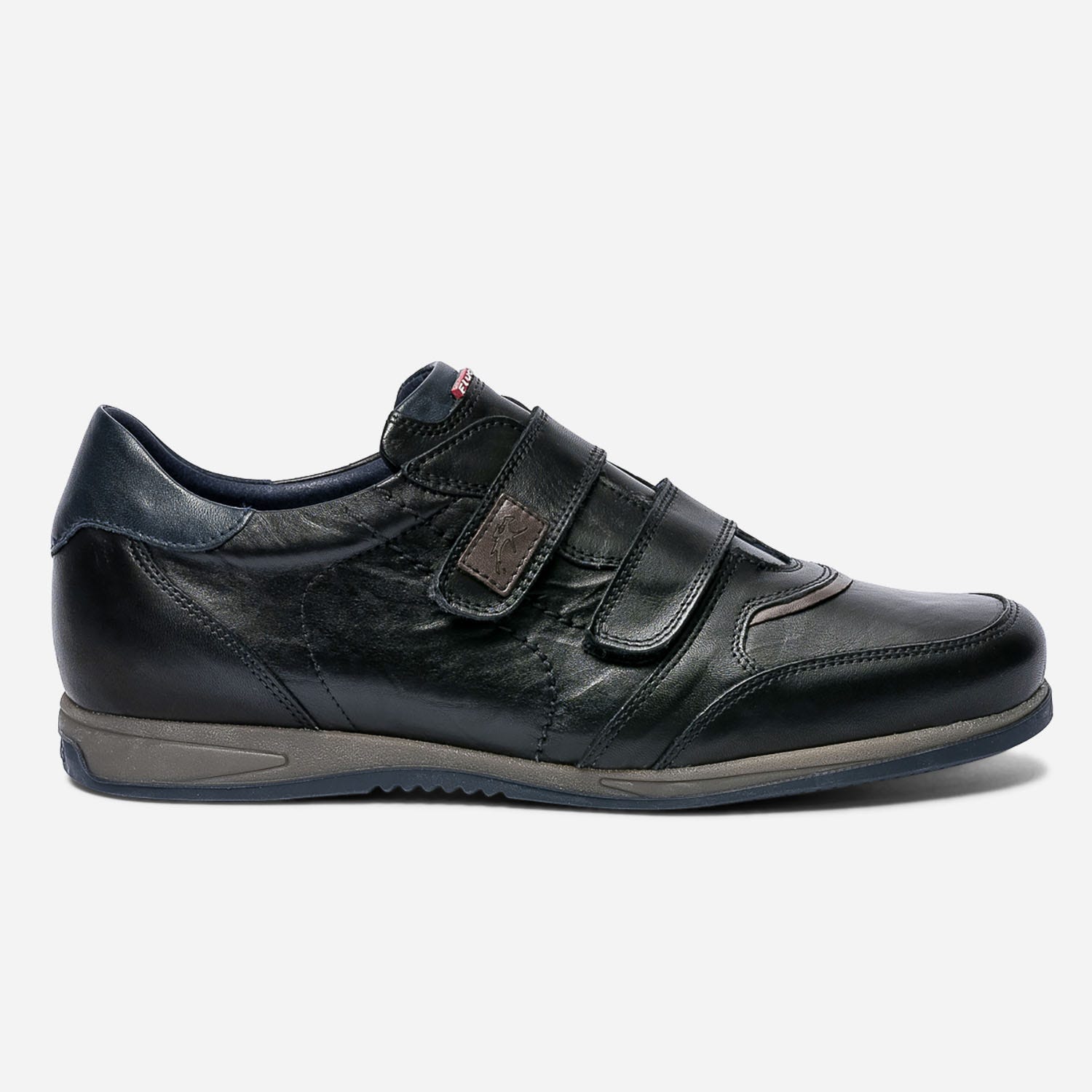 Derby détente FLUCHOS noir en cuir à scratchs