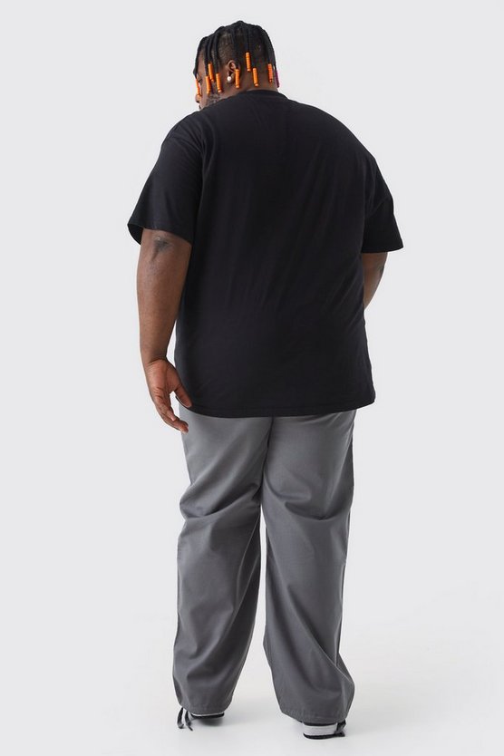 Plus lockere elastische Ripstop-Hose mit Etikett