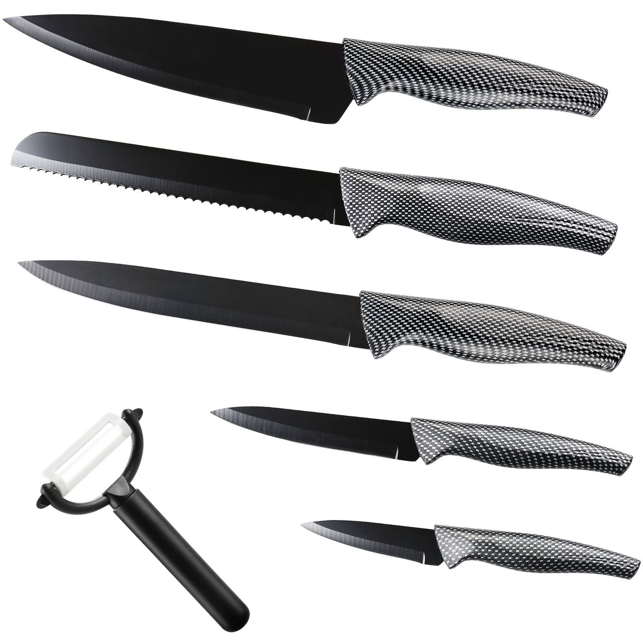 Casaria monzana® Messerset 7-tlg. Edelstahl inkl. Aufbewahrungsbox