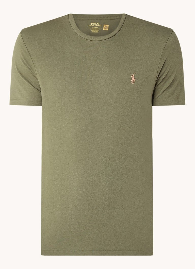Ralph Lauren  Custom slim fit T-shirt met logoborduring