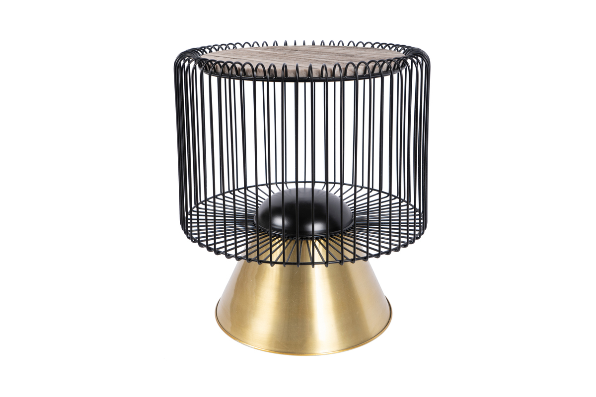 Kayoom Beistelltisch Malibu 125 Braun / Schwarz / Gold