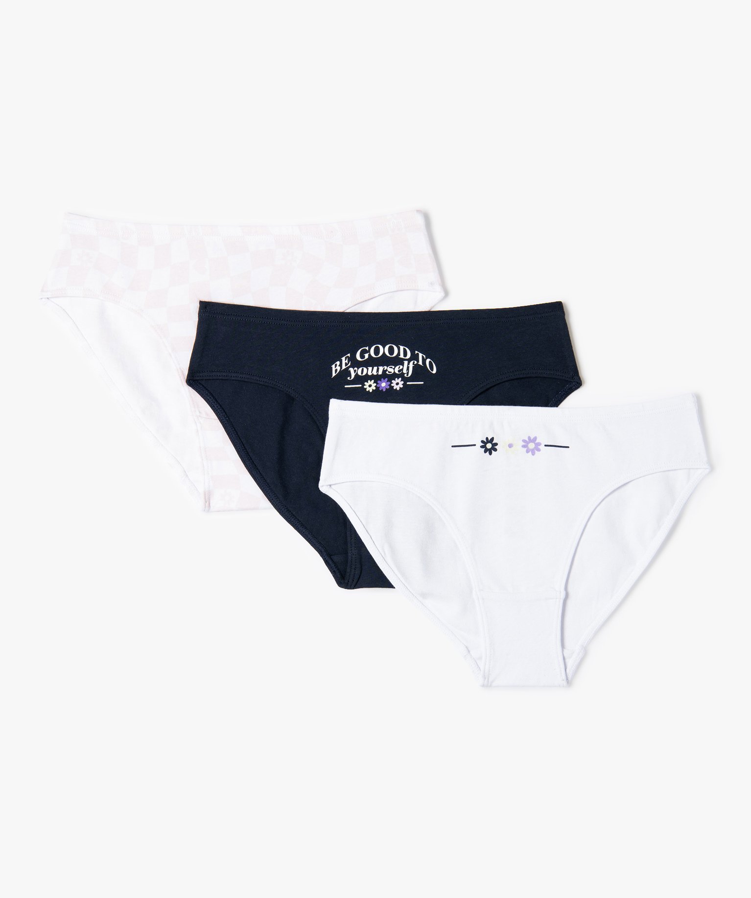 Culottes fille à motifs en coton biologique stretch (lot de 3) multicolore | GEMO