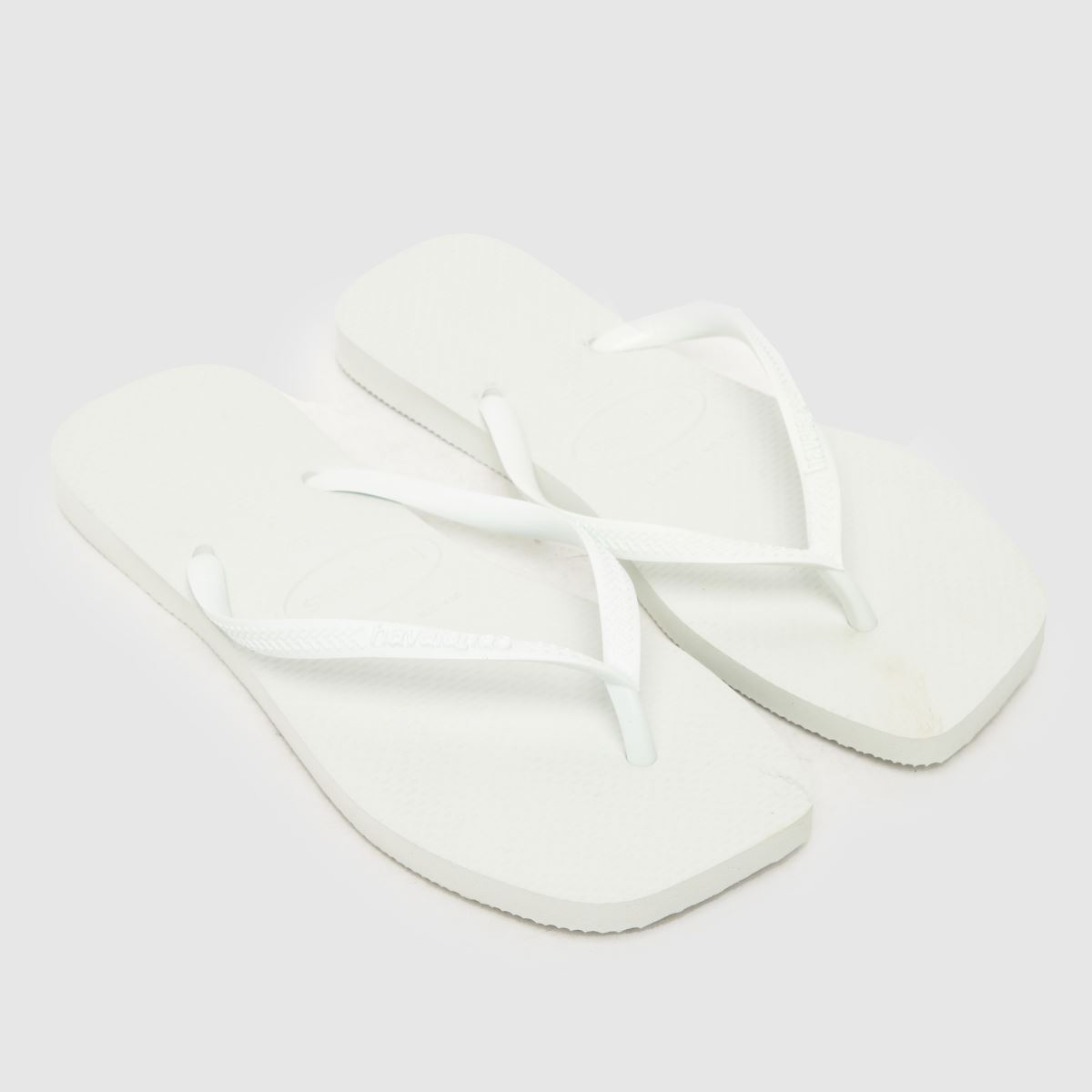 Havaianas vékony, szögletes szandálok fehér színben