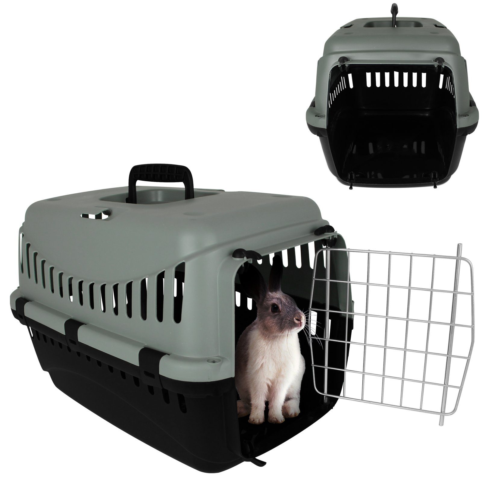Centi Tiertransportbox Transportbox Tiere Metalltür Tierbox Tiertransport Transportkäfig bis 6,00 kg, Katzen Hunde Haustier Box Katzenbox Transportkiste Haustiertransport