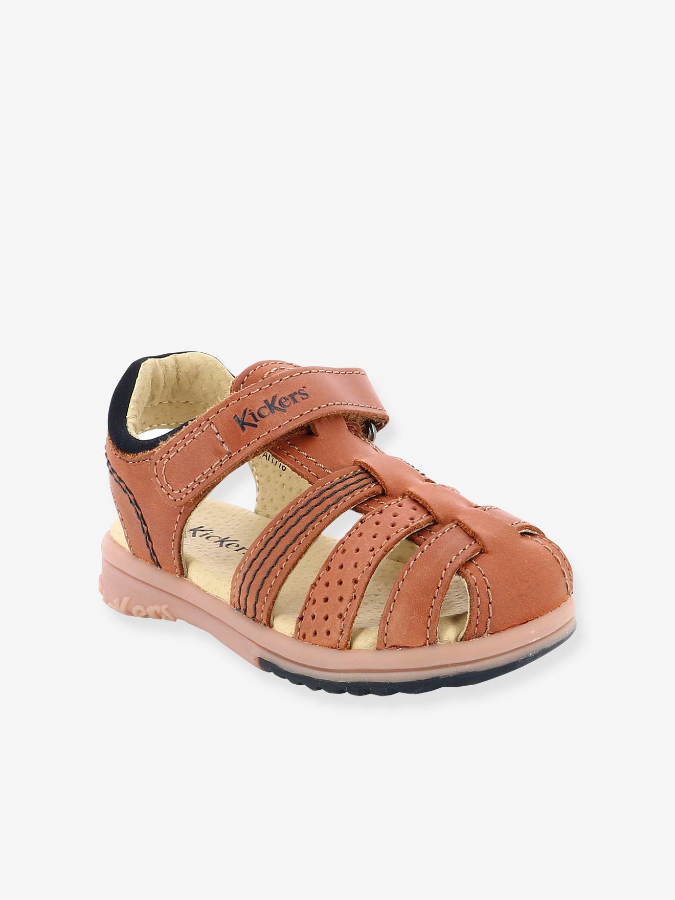 Kickers Jungen Ledersandalen PLATINIUM KICKERS - camelfarben