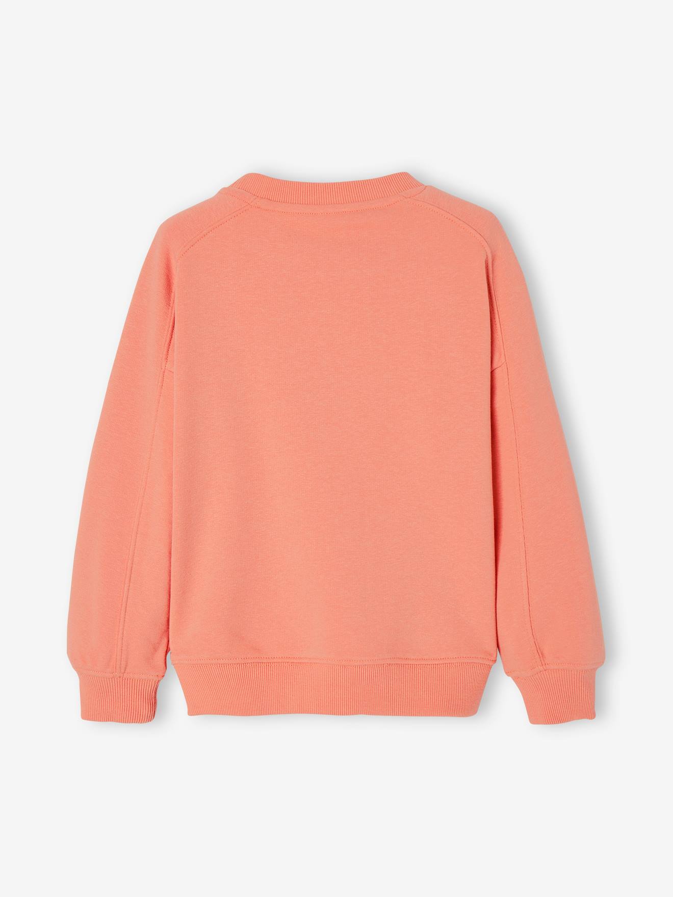Sweat romantique lettres fantaisie fille corail