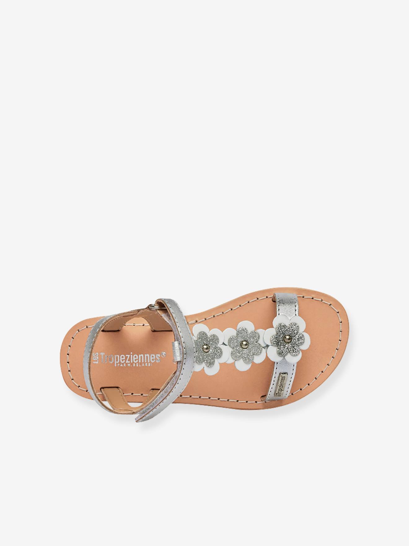 Les Tropeziennes Mädchen Klett-Sandalen Ibiscus LES TROPEZIENNES PAR M. BELARBI mit Recycling-Elastomer - silber