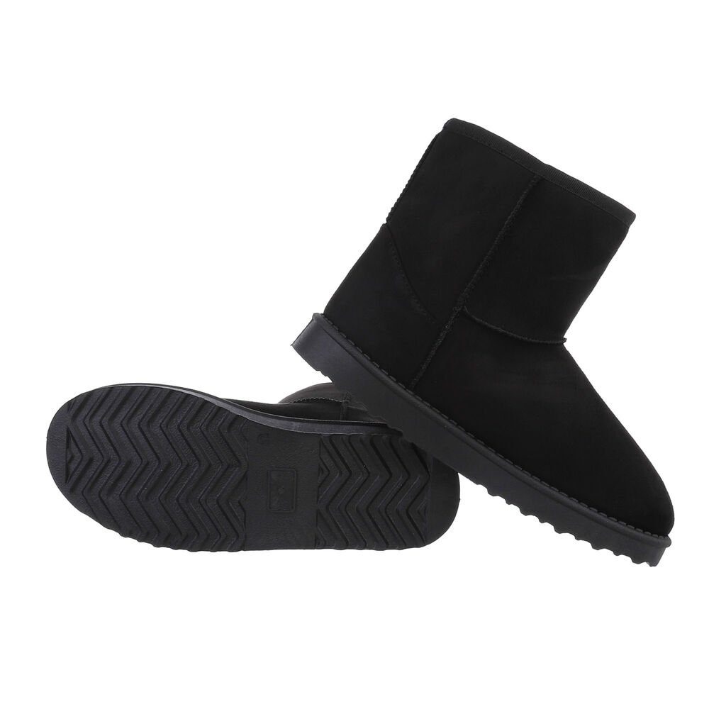 Ital-Design Damen Snowboots Freizeit Snowboots Flach Flache Stiefeletten in Schwarz