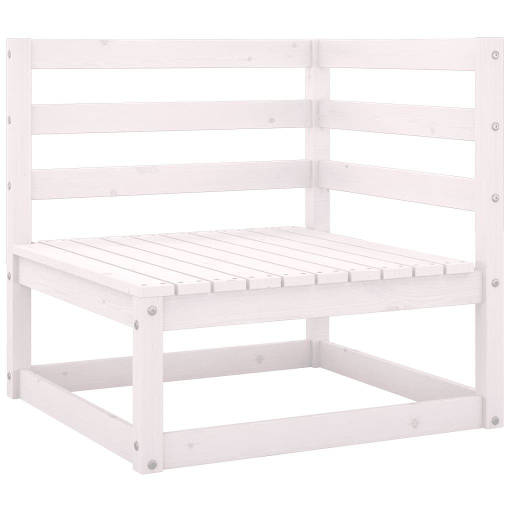 vidaXL Loungesofa 2-tlg. Garten-Lounge-Set mit Kissen Weiß Kiefer Massivholz, 1 Teile